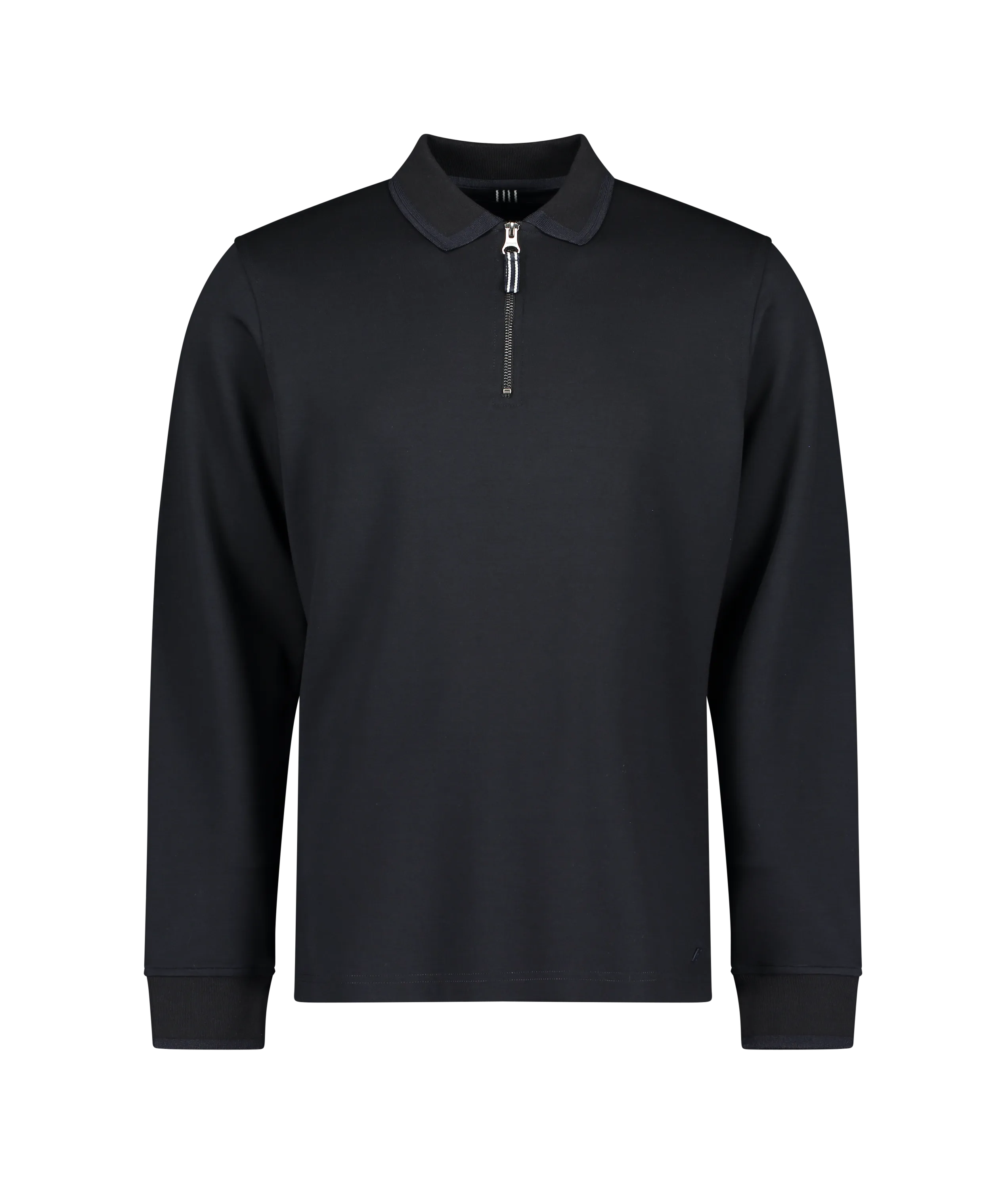 Legra Zip Neck Lux Jersey Long Sleeve Polo - Navy