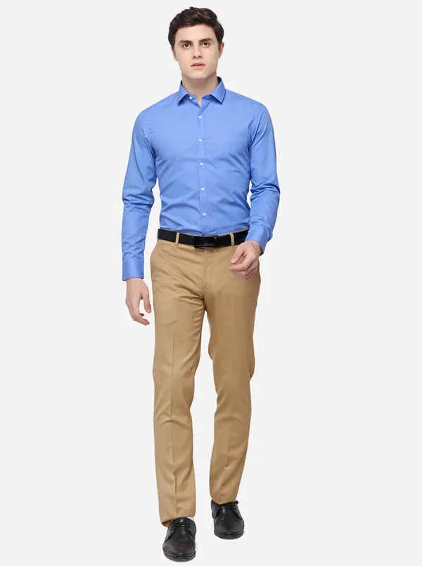 Light Blue Solid Slim Fit Formal Shirt | JadeBlue