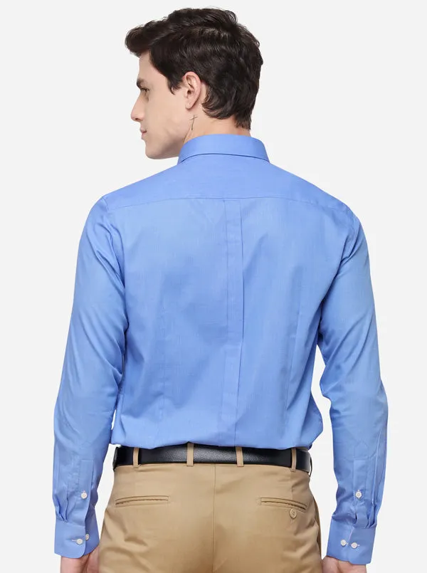 Light Blue Solid Slim Fit Formal Shirt | JadeBlue