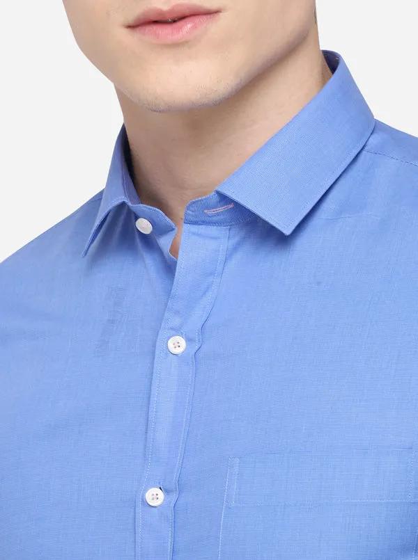 Light Blue Solid Slim Fit Formal Shirt | JadeBlue