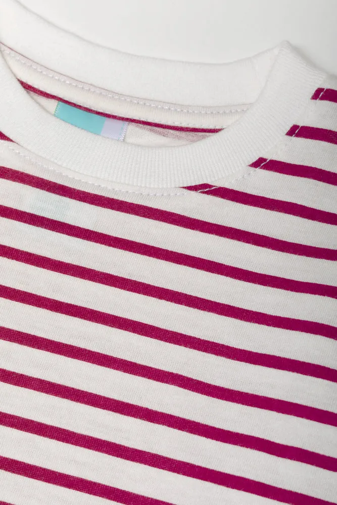 Long Sleeve Stripe T Shirt Red And White