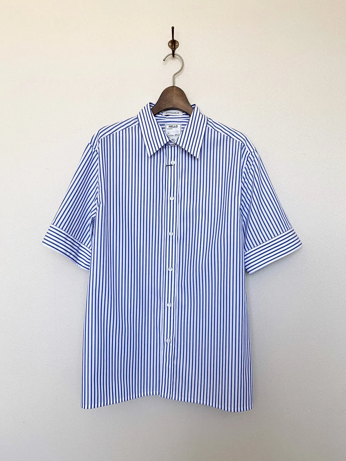 MADISONBLUE  RELAXED FIT S/S SH STRIPE