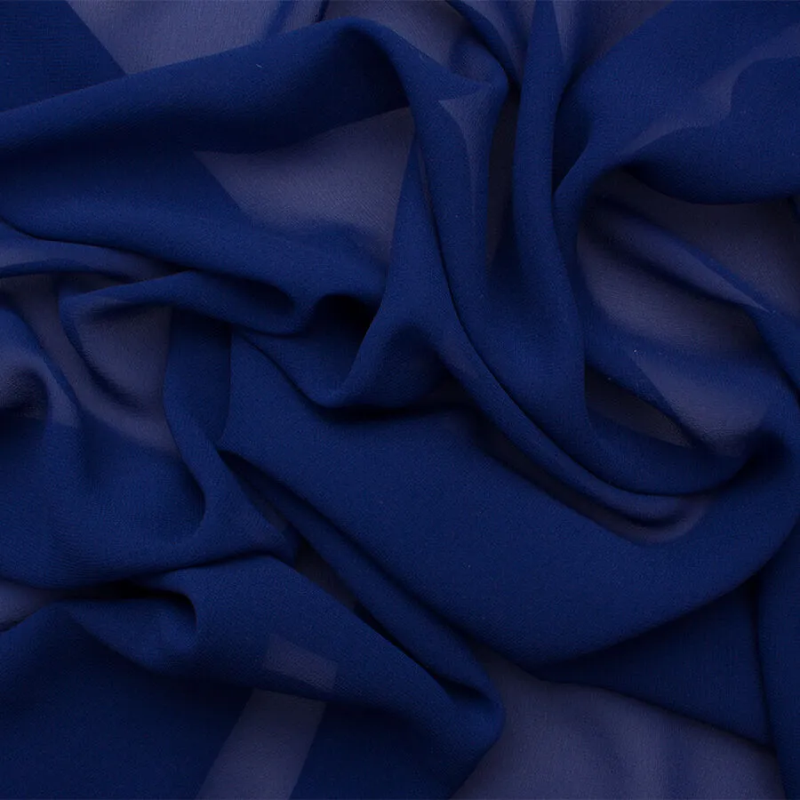 Marine Blue Silk Georgette