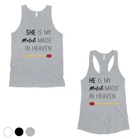 Match Made In Heaven Matching Couple Tank Tops Valentine's Day Gift