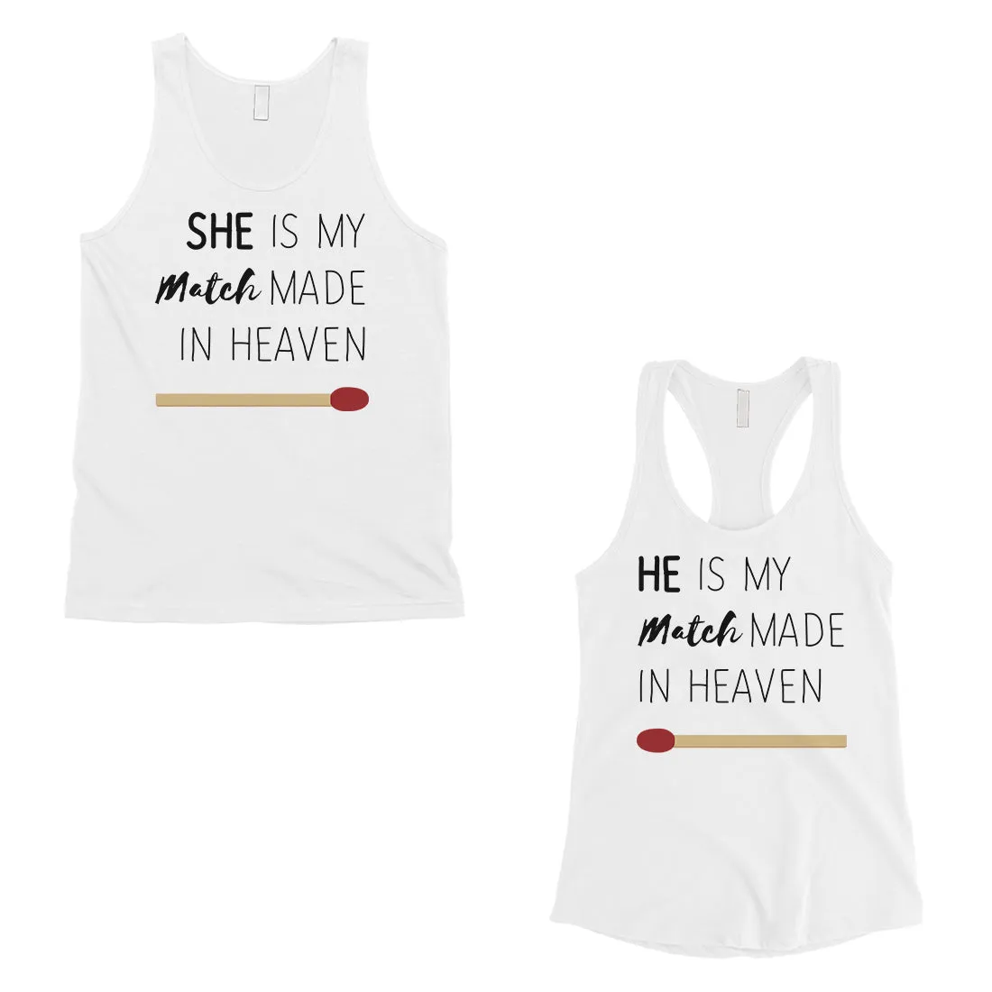 Match Made In Heaven Matching Couple Tank Tops Valentine's Day Gift