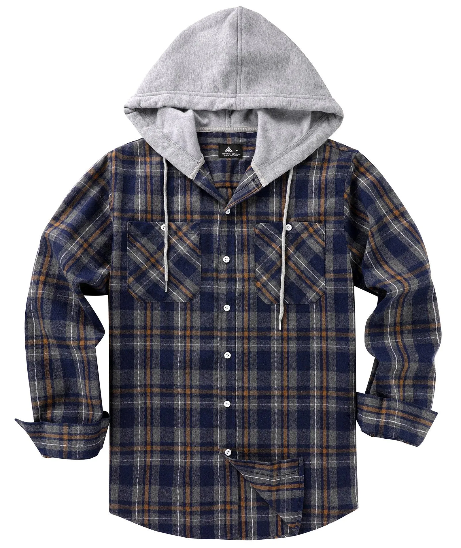 Men's Button Up Long Sleeve Plaid Shirt-ZPK006234