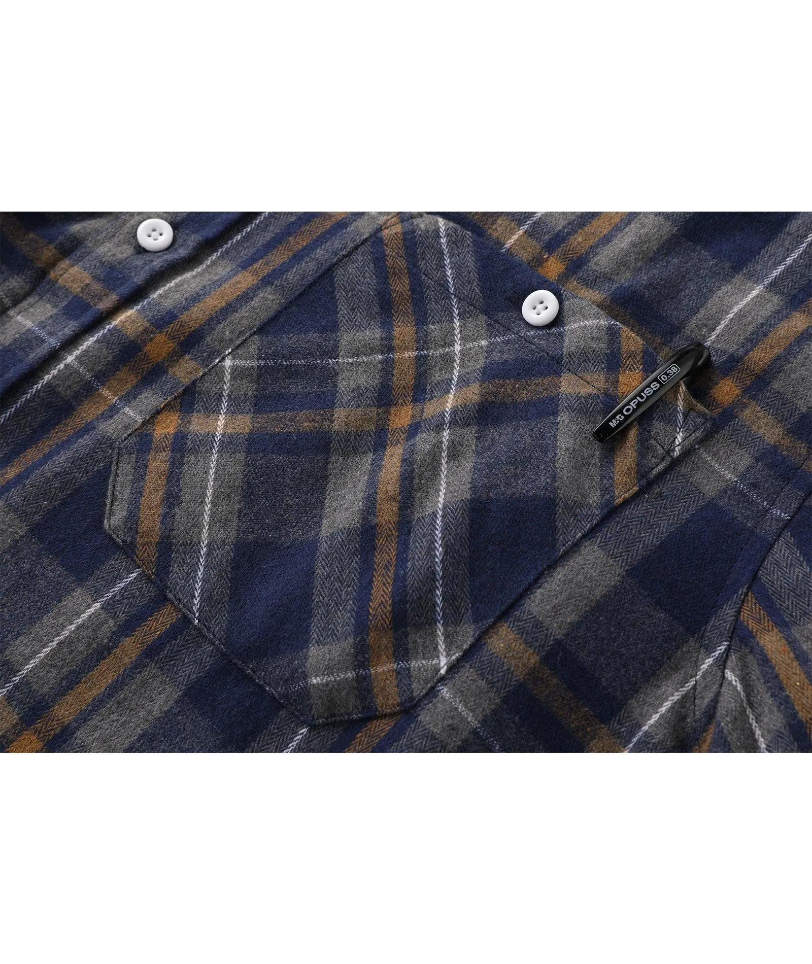 Men's Button Up Long Sleeve Plaid Shirt-ZPK006234