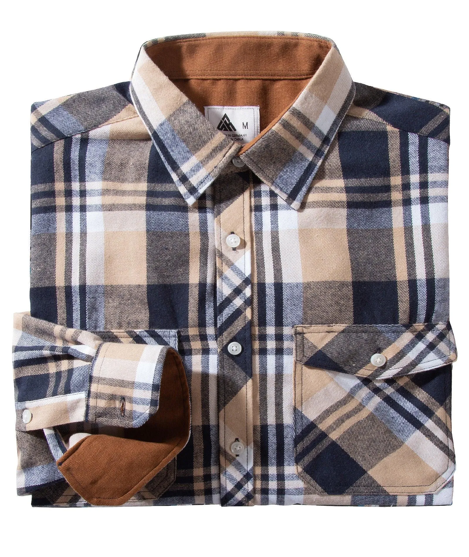 Men's Button Up Relax Fit Plaid Shirt-ZPK006565