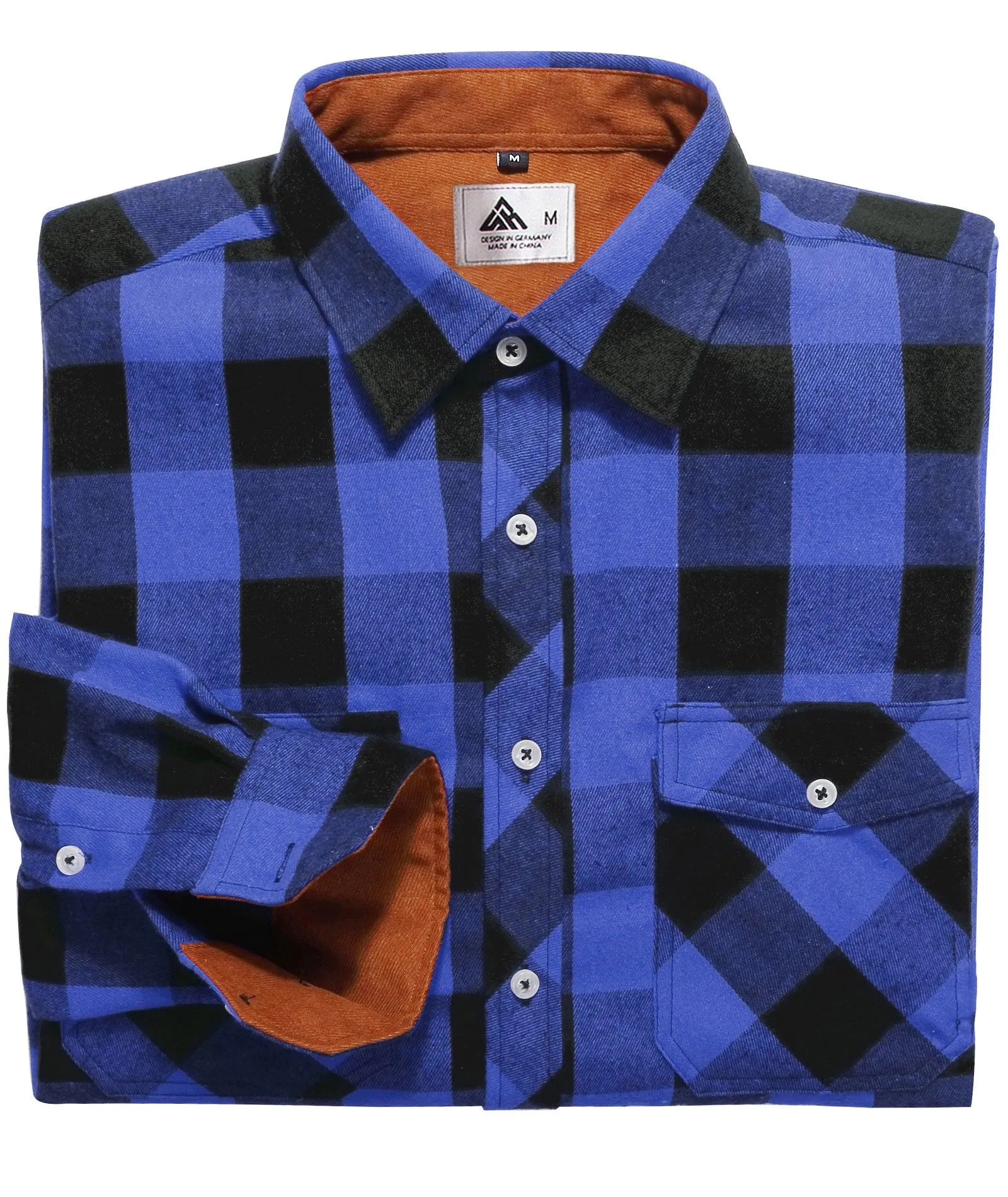 Men's Button Up Relax Fit Plaid Shirt-ZPK006565