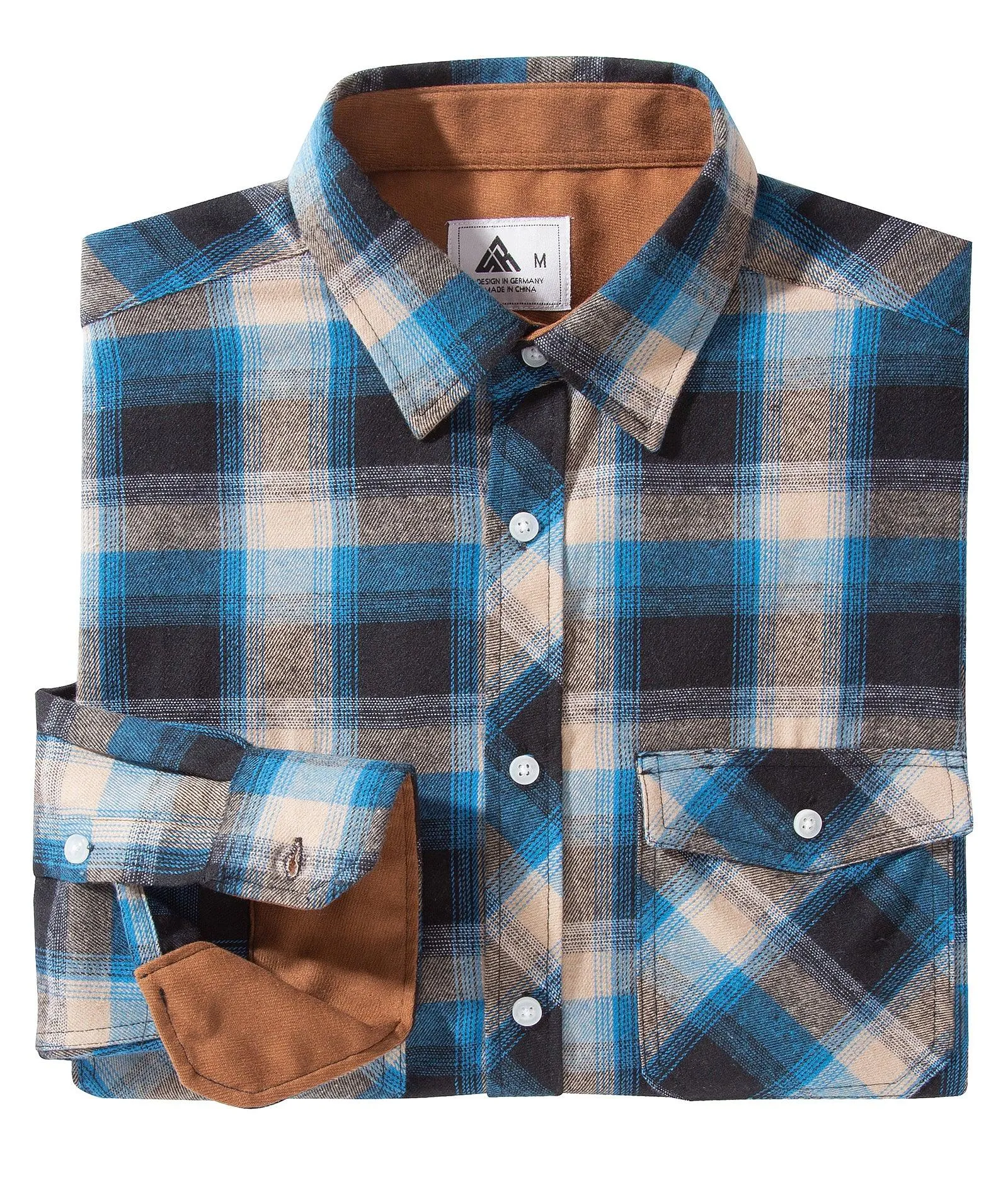 Men's Button Up Relax Fit Plaid Shirt-ZPK006565