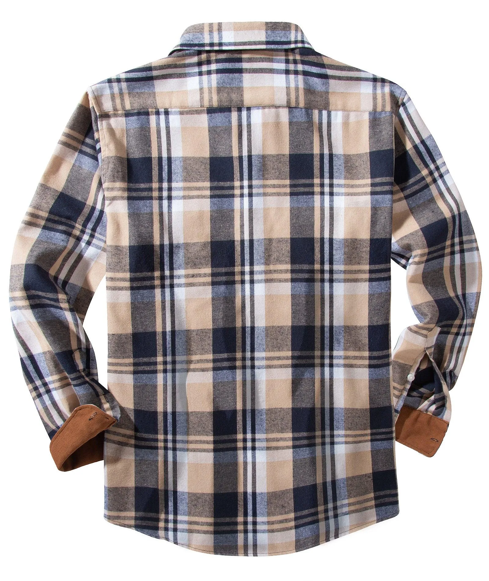 Men's Button Up Relax Fit Plaid Shirt-ZPK006565