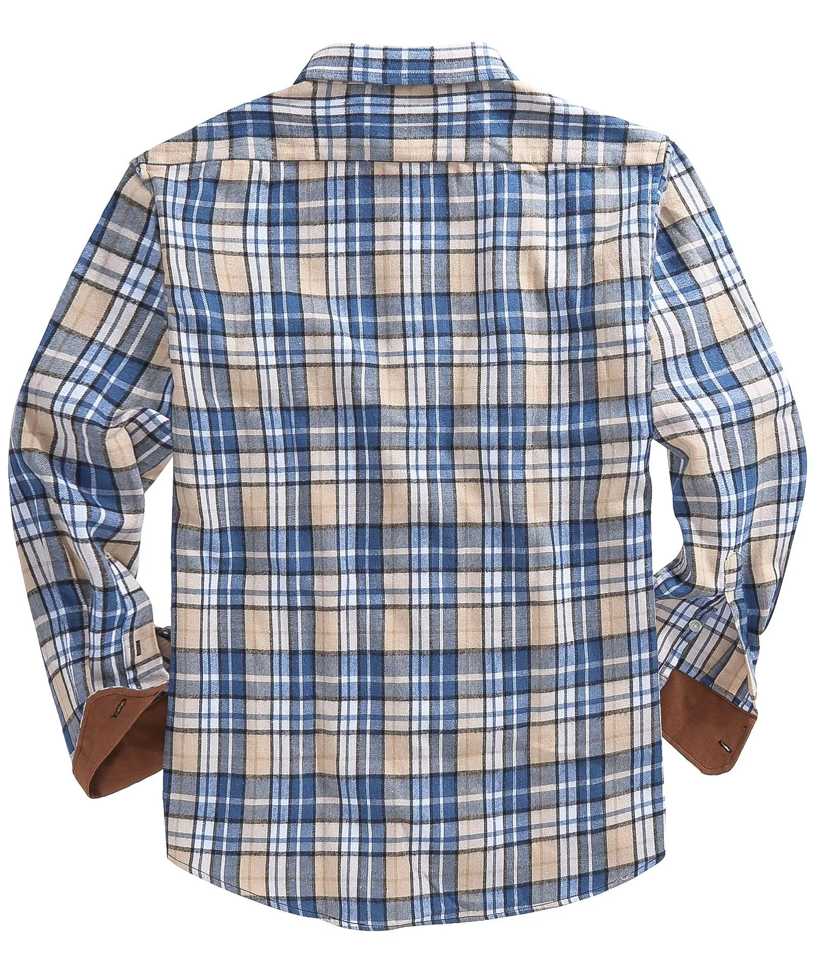 Men's Button Up Relax Fit Plaid Shirt-ZPK006565