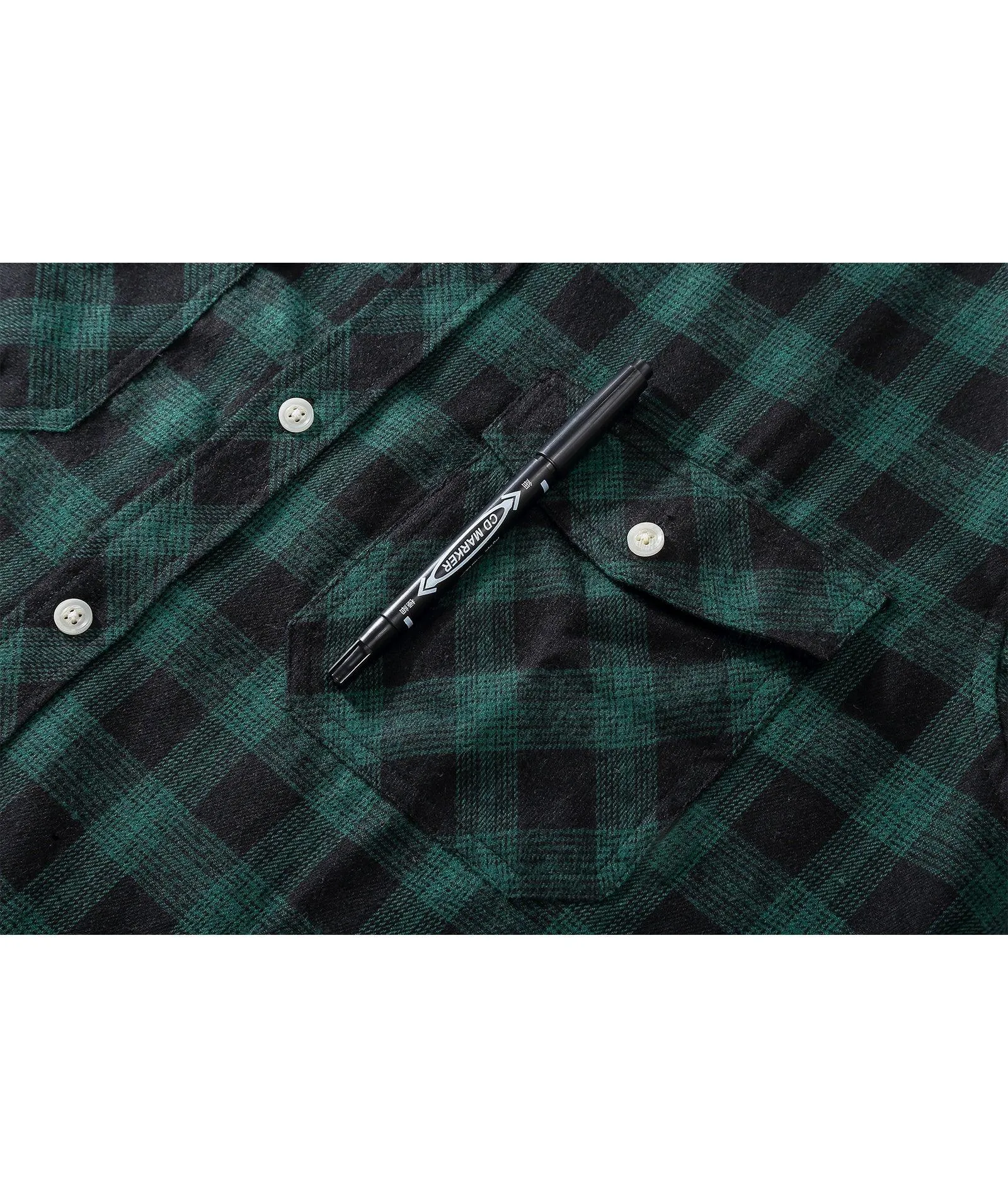 Men's Button Up Relax Fit Plaid Shirt-ZPK006565