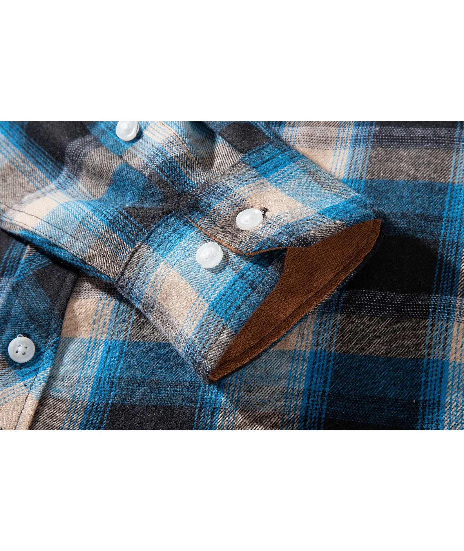 Men's Button Up Relax Fit Plaid Shirt-ZPK006565