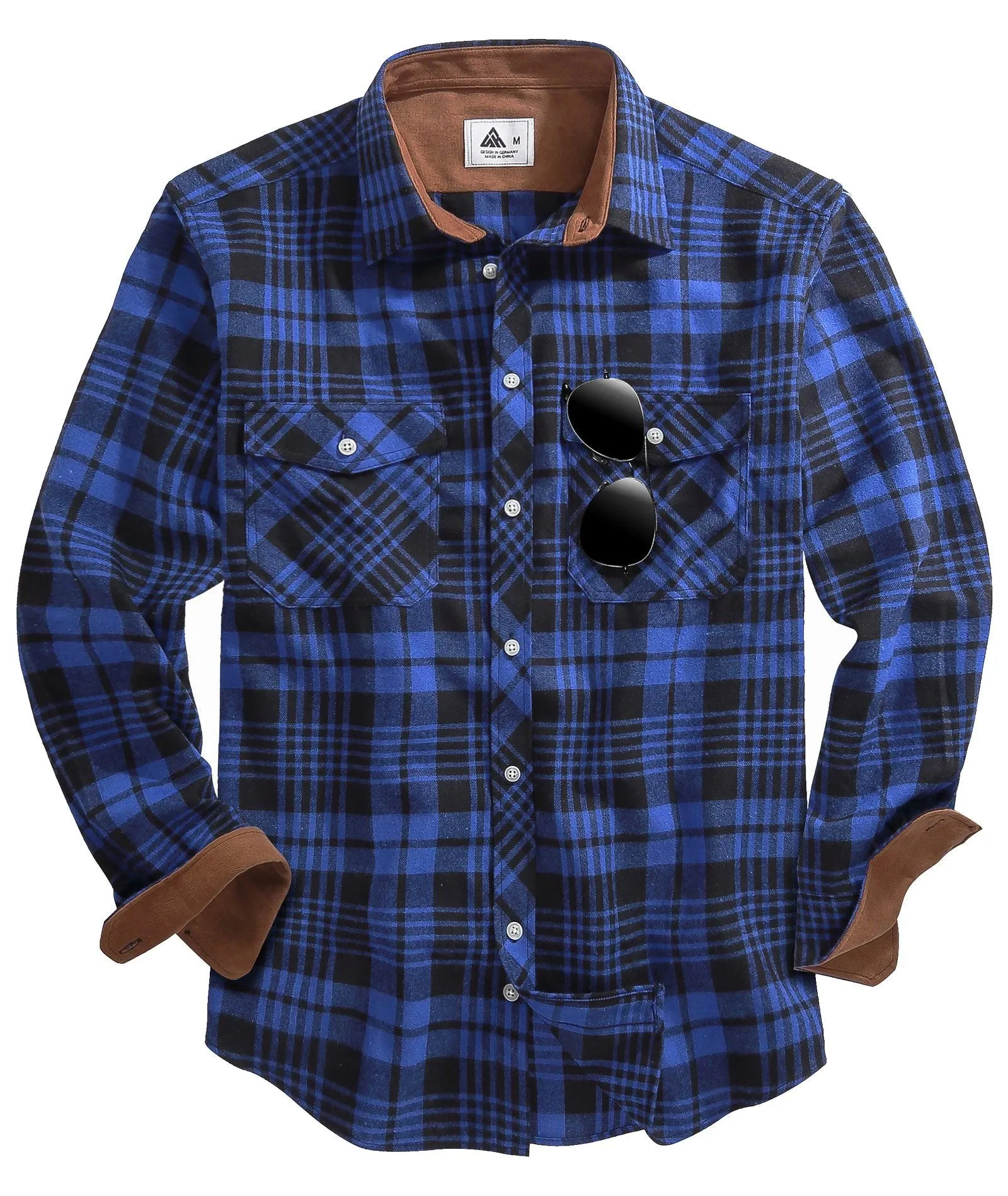 Men's Button Up Relax Fit Plaid Shirt-ZPK006565