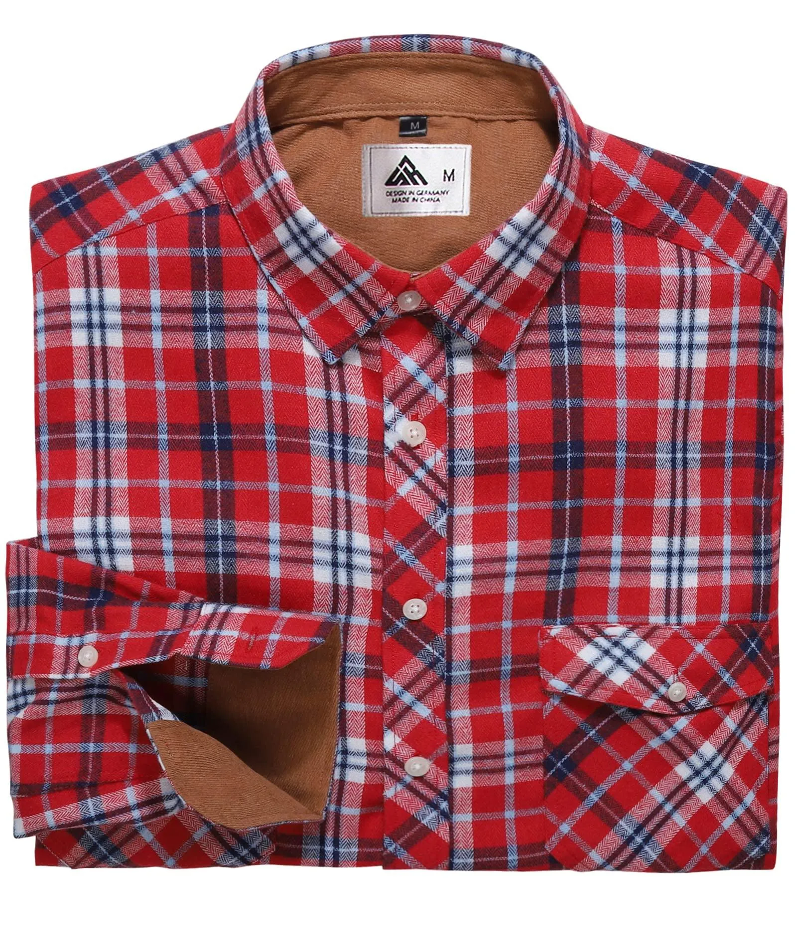 Men's Button Up Relax Fit Plaid Shirt-ZPK006565