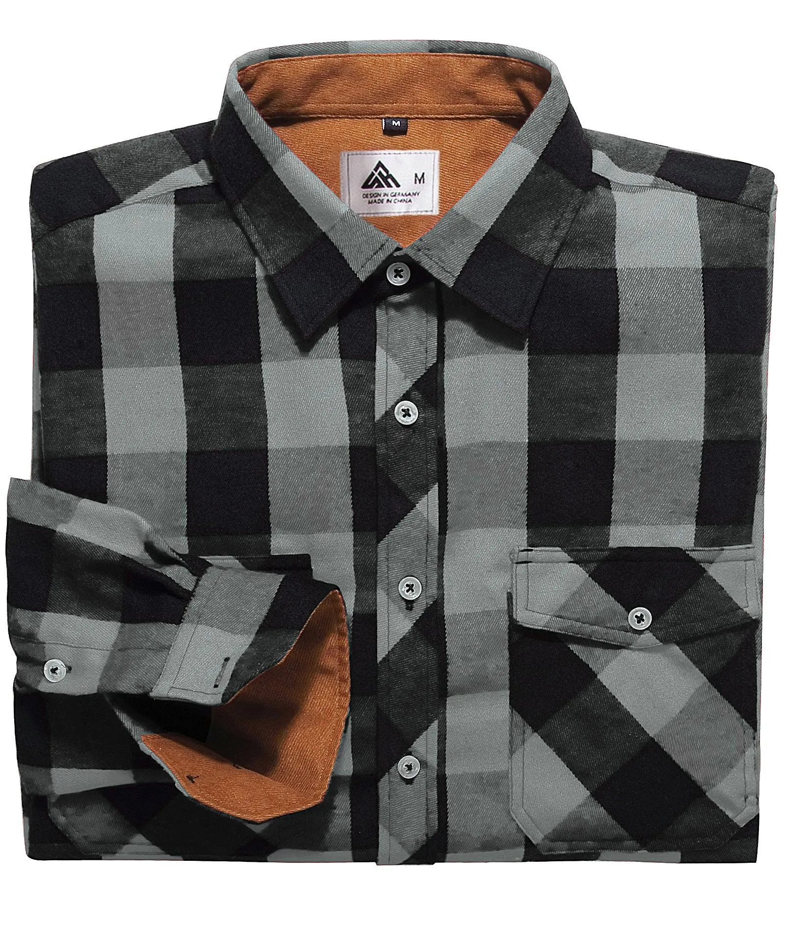 Men's Button Up Relax Fit Plaid Shirt-ZPK006565