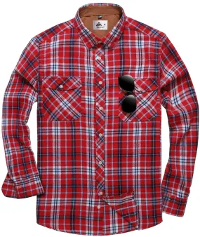 Men's Button Up Relax Fit Plaid Shirt-ZPK006565