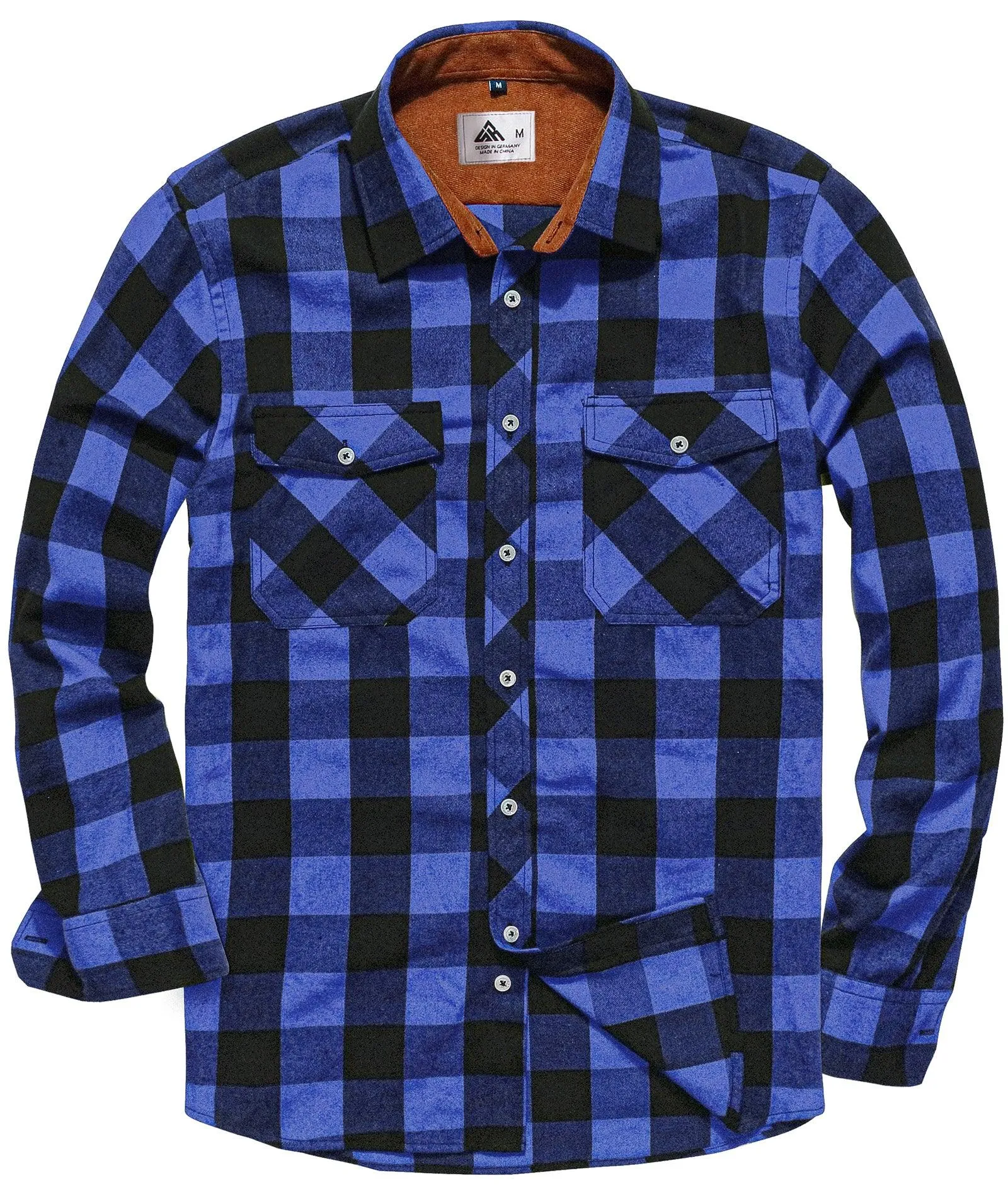 Men's Button Up Relax Fit Plaid Shirt-ZPK006565