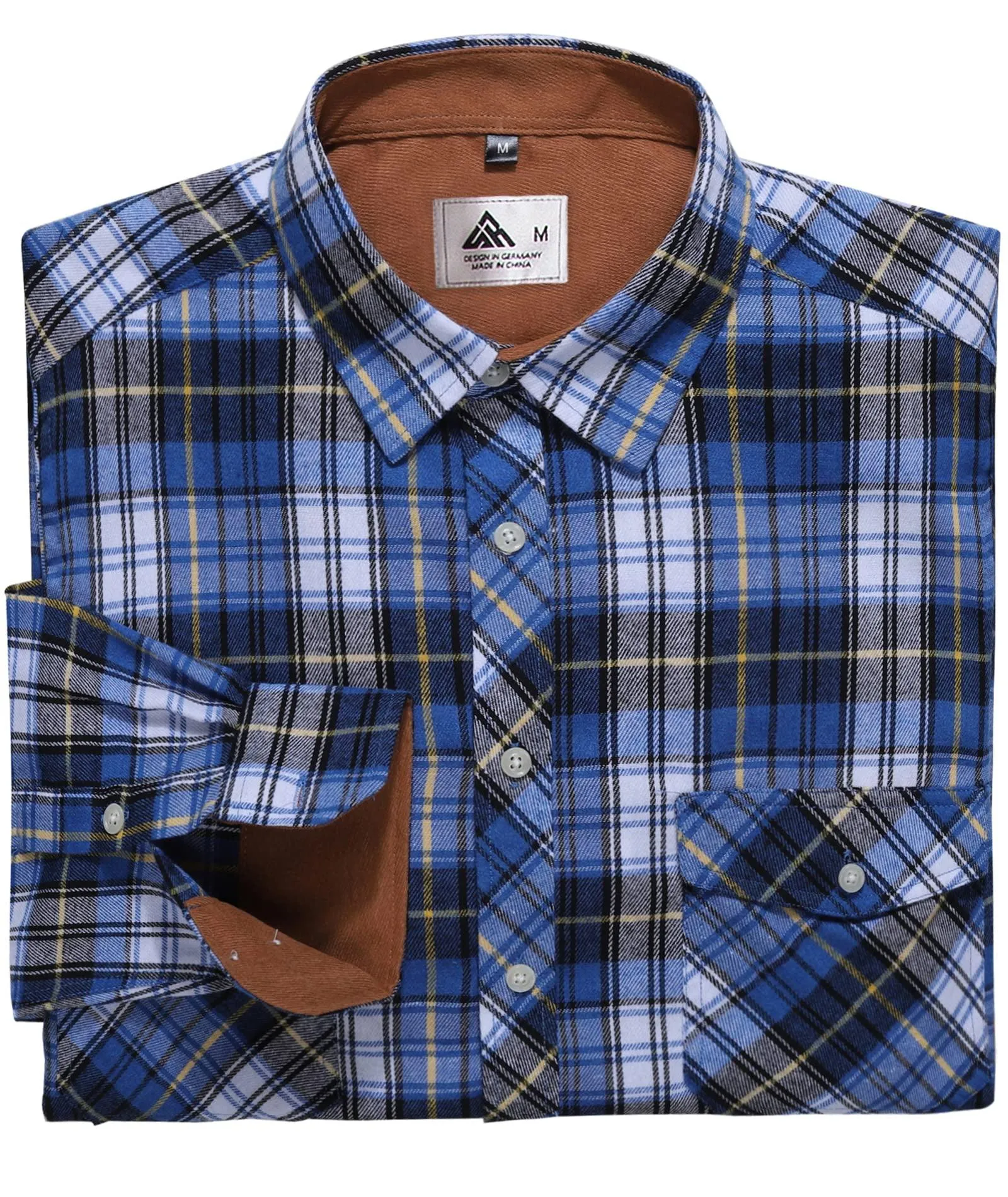 Men's Button Up Relax Fit Plaid Shirt-ZPK006565