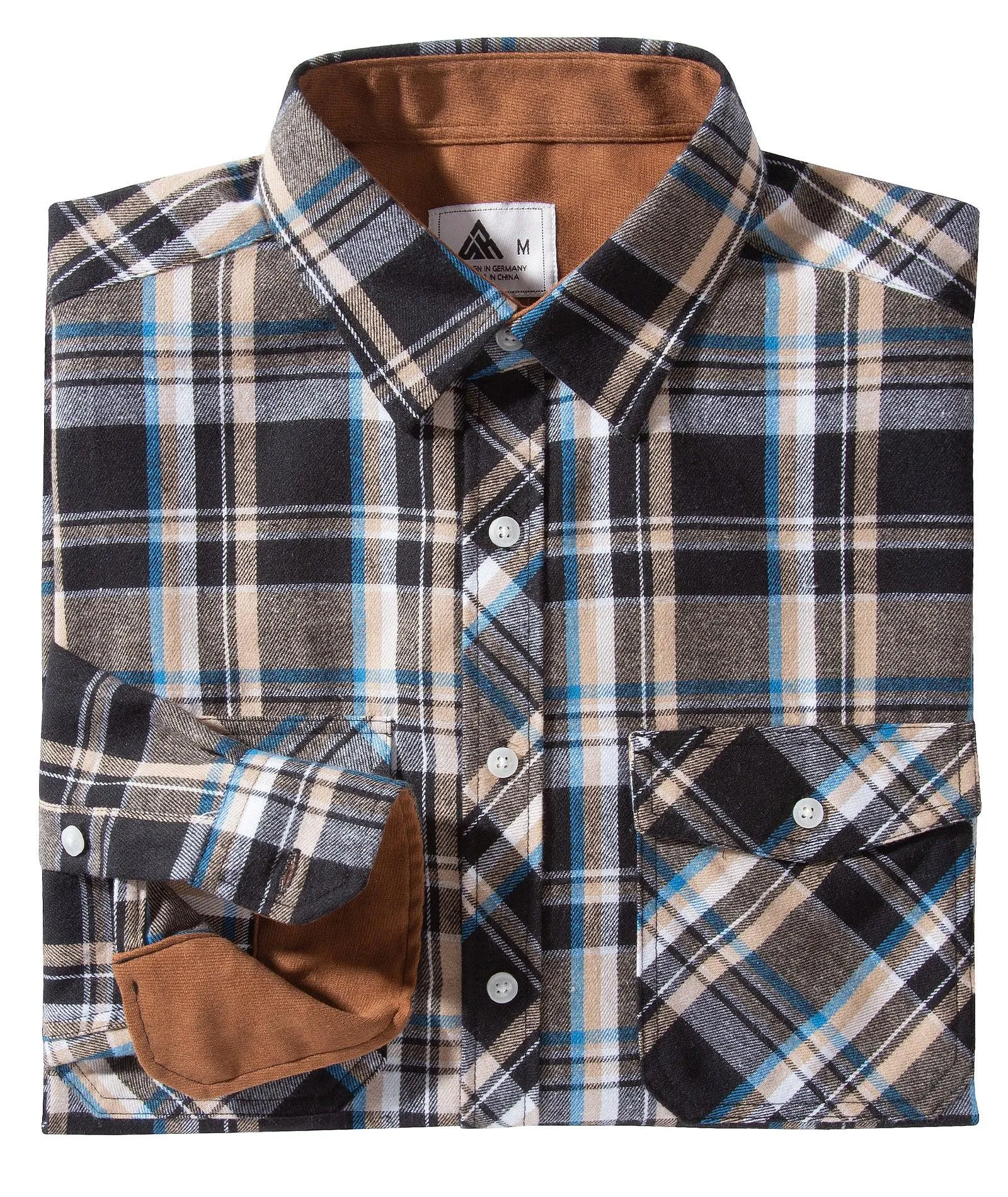 Men's Casual Double Pocket Plaid Shirt-ZPK006241