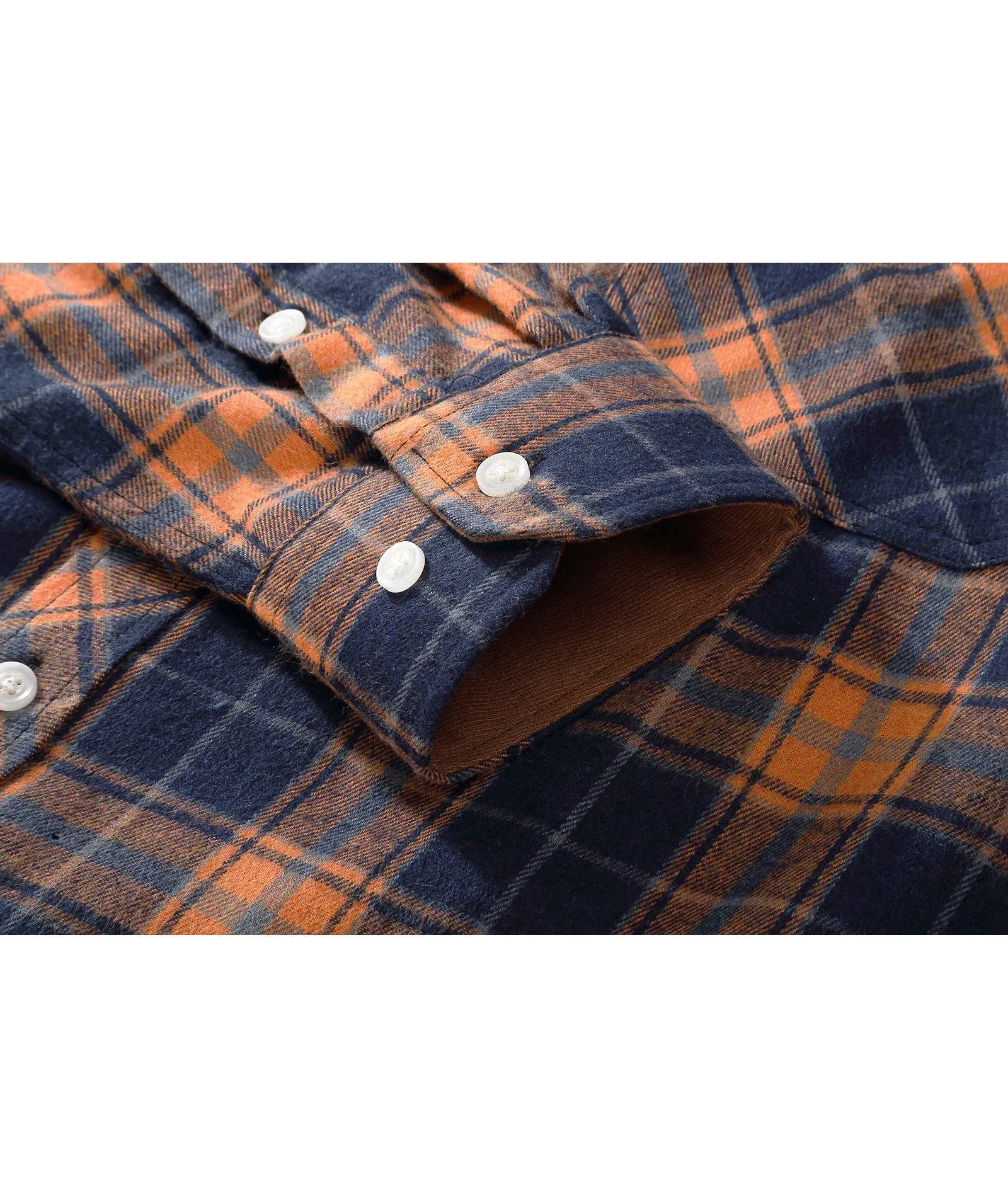 Men's Casual Double Pocket Plaid Shirt-ZPK006241