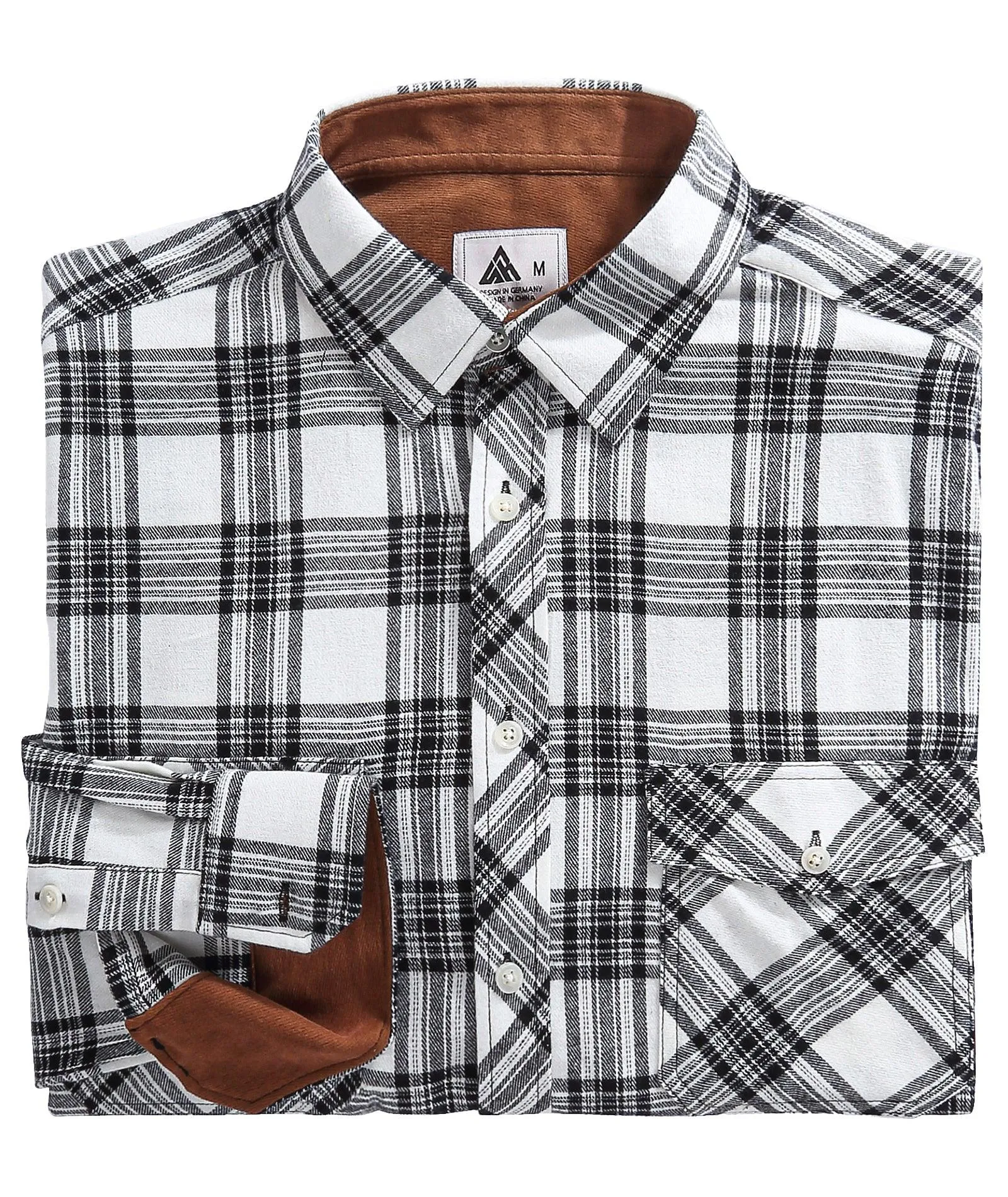 Men's Casual Double Pocket Plaid Shirt-ZPK006241