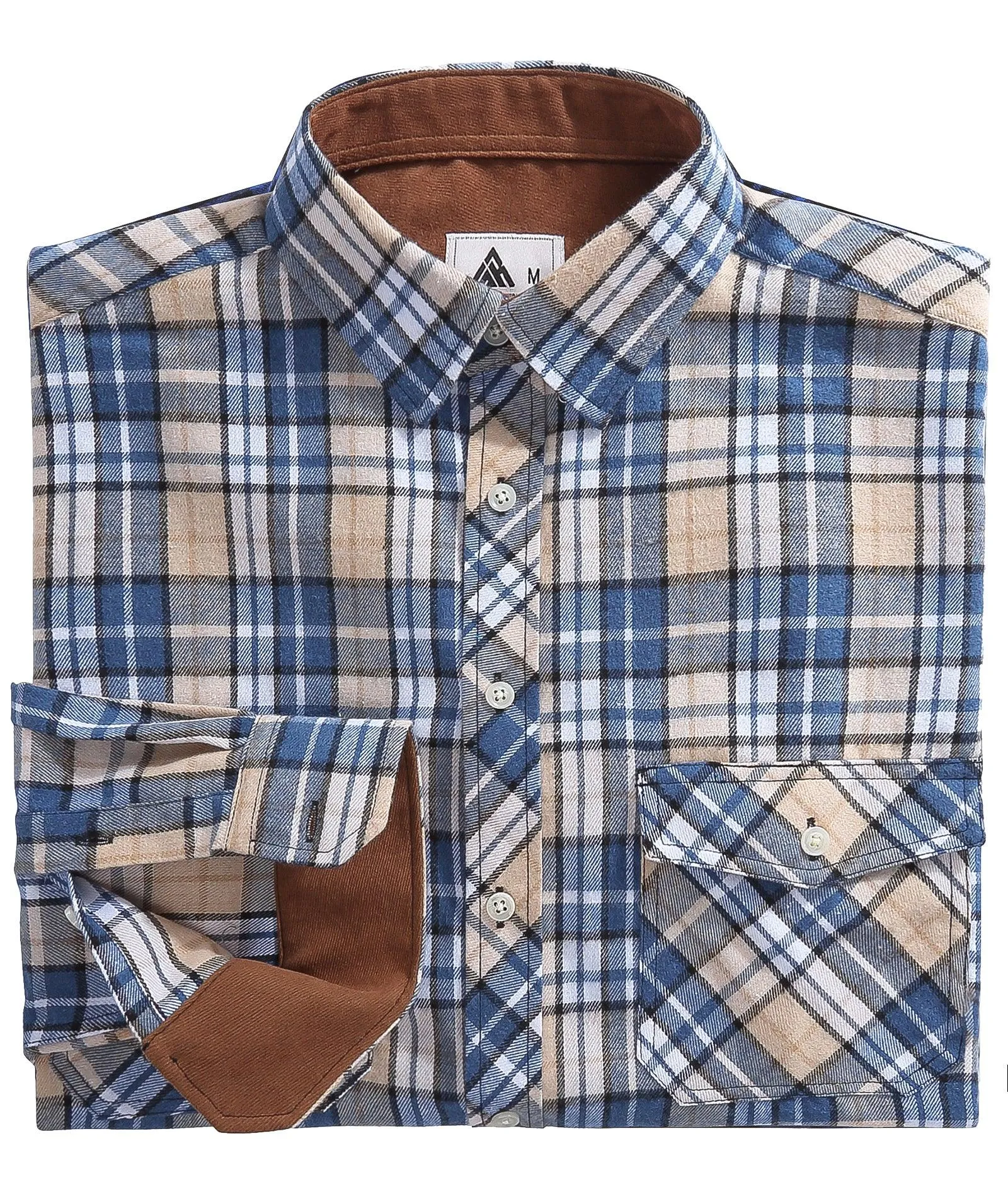 Men's Casual Double Pocket Plaid Shirt-ZPK006241