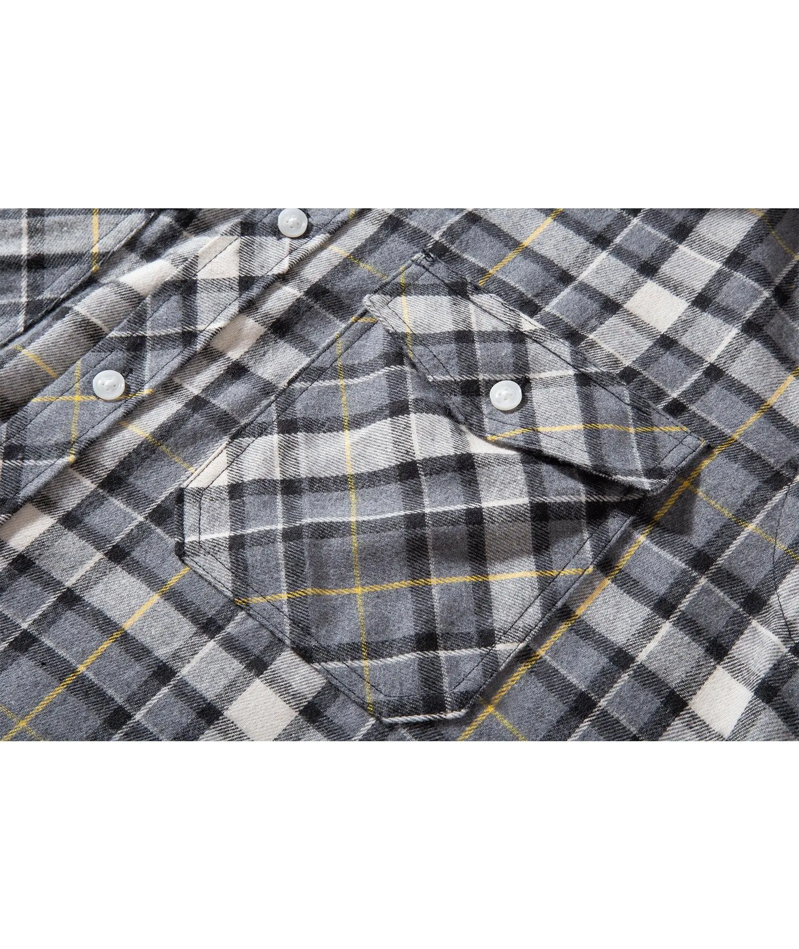 Men's Casual Double Pocket Plaid Shirt-ZPK006241