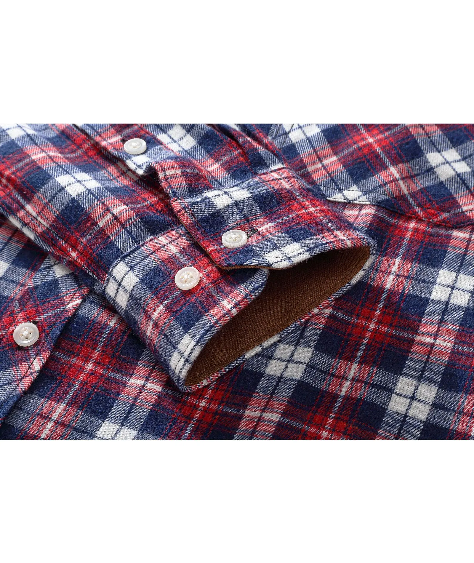 Men's Casual Double Pocket Plaid Shirt-ZPK006241