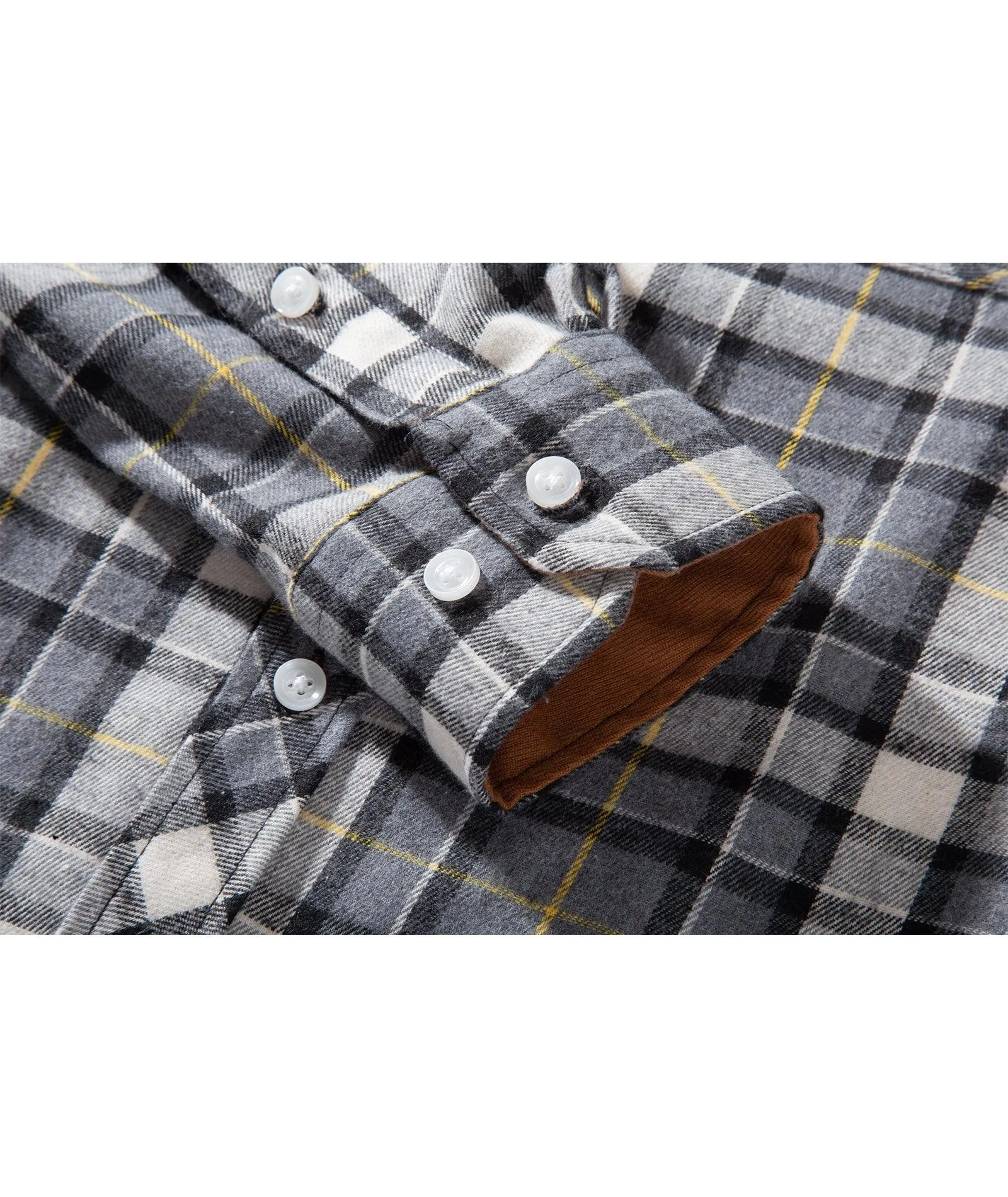 Men's Casual Double Pocket Plaid Shirt-ZPK006241