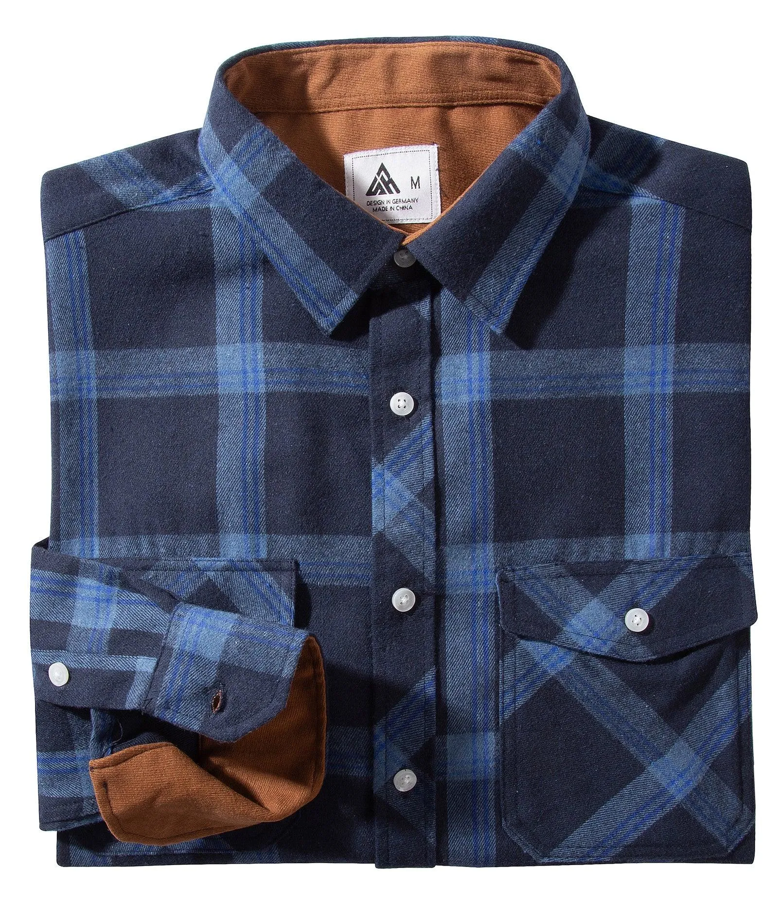 Men's Casual Double Pocket Plaid Shirt-ZPK006241