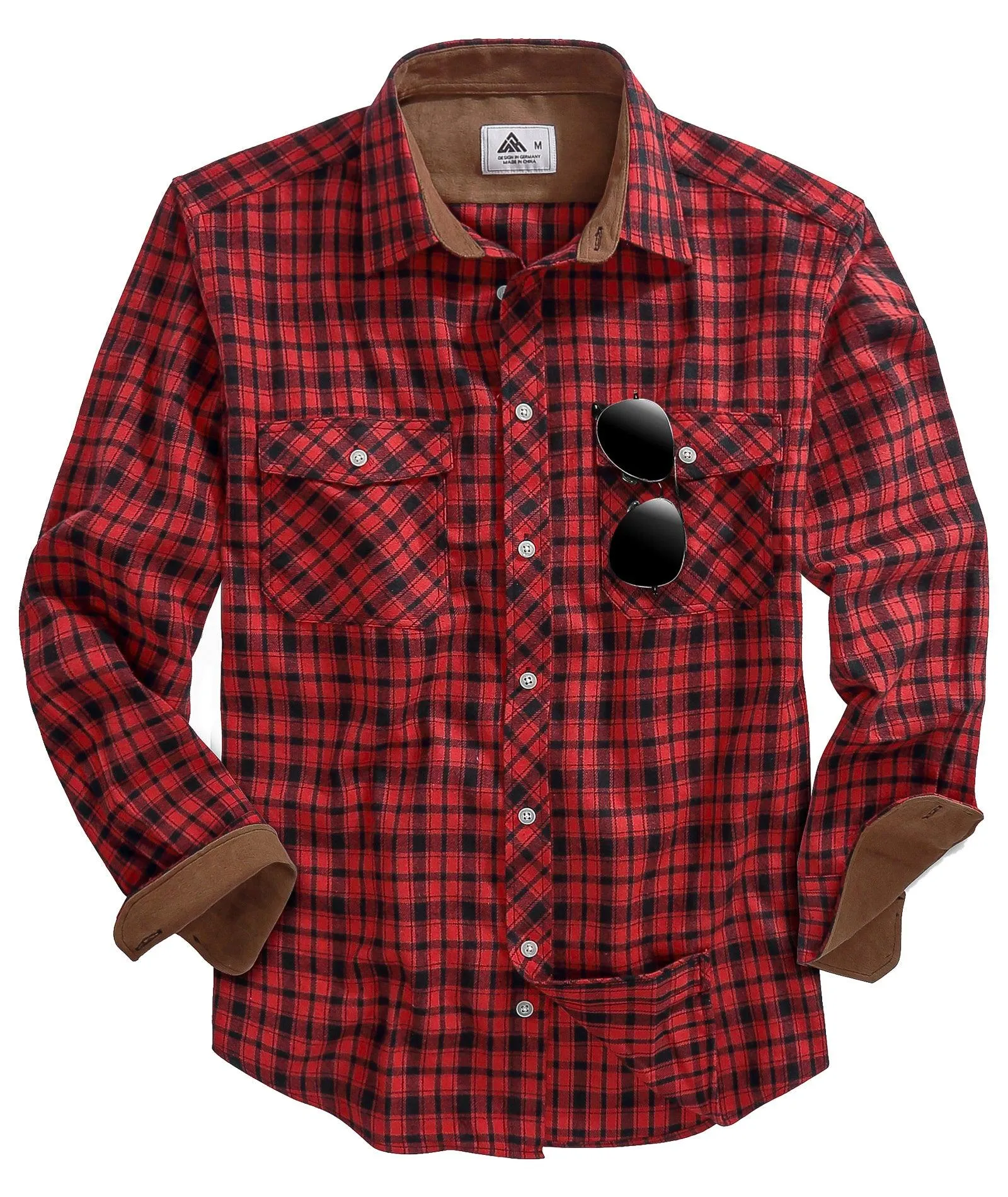 Men's Casual Double Pocket Plaid Shirt-ZPK006241