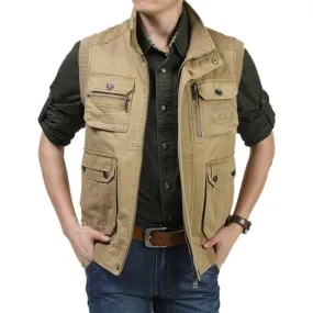 Men's Classic Outdoor Leisure Multi-Pocket Cotton Vest 78453278K