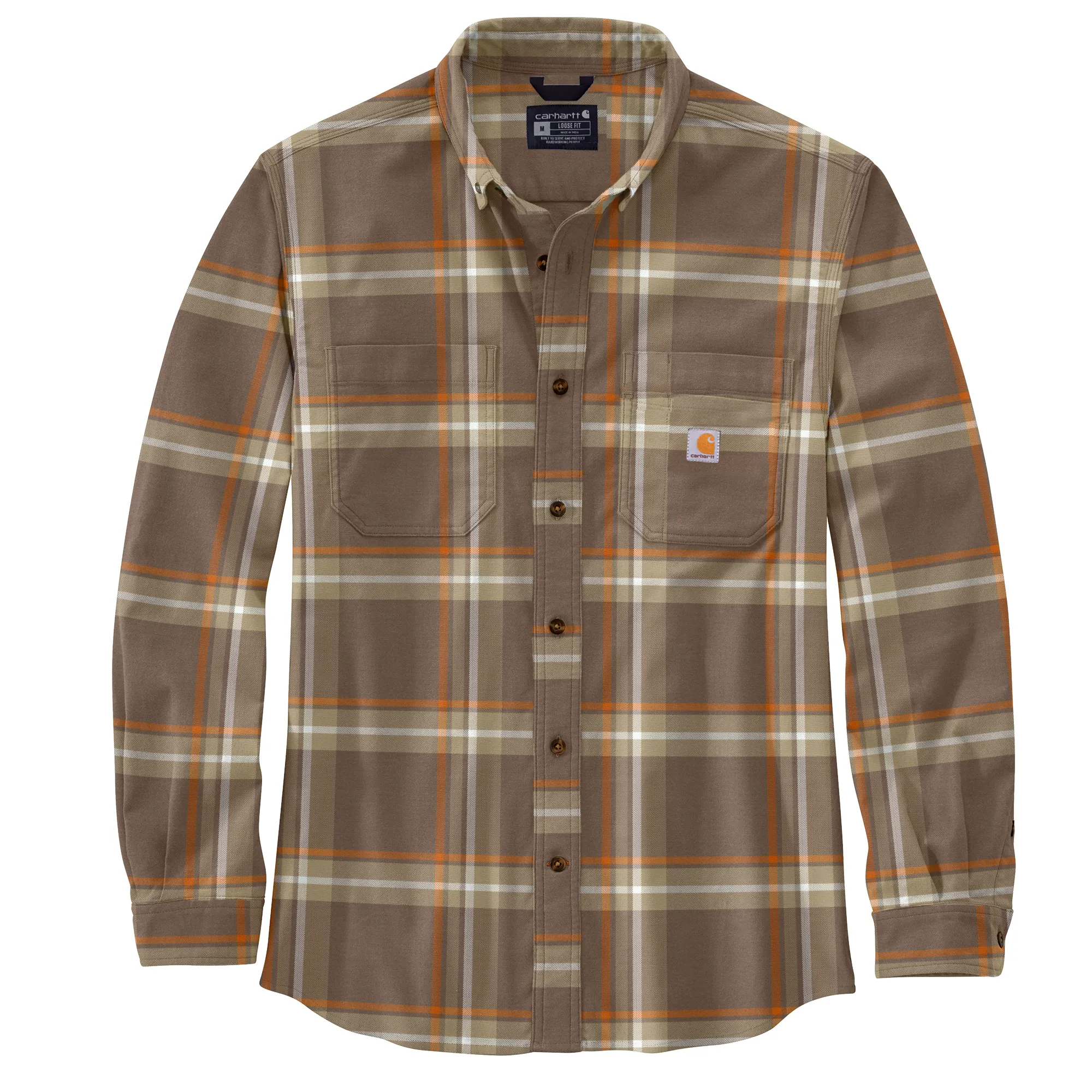 Men's Rugged Flex Relaxed Fit Midweight Flannel Long-Sleeve Plaid Shirt - Tall