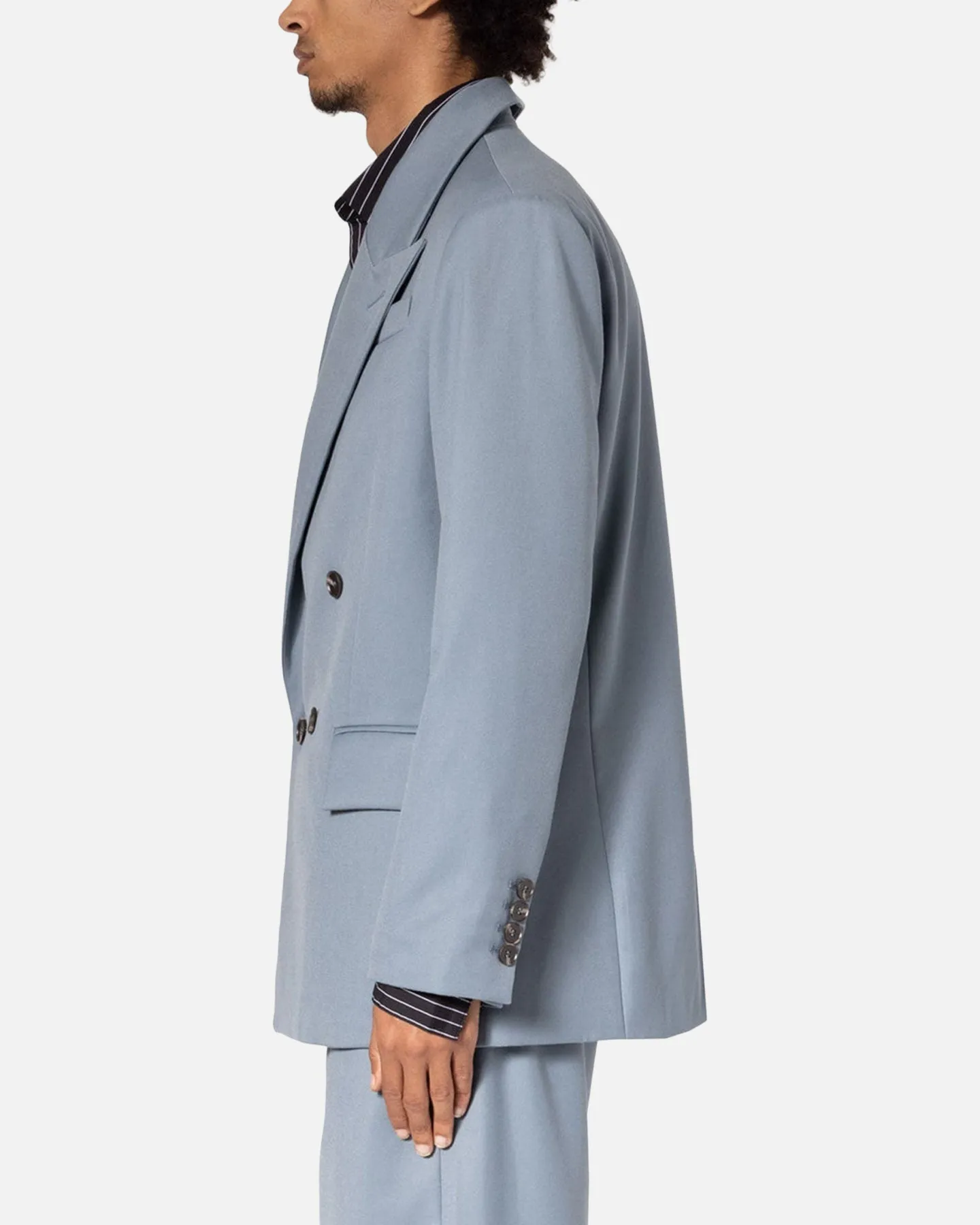 MNML Double Breasted Suit Jacket Teal