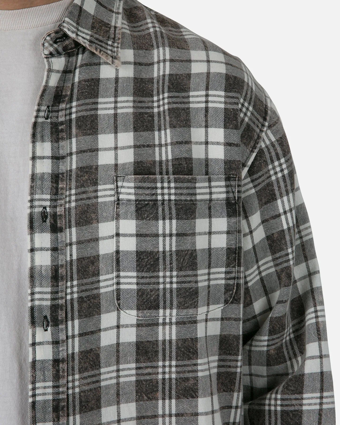 MNML Vintage Plaid Long Sleeve Shirt Black/Tan