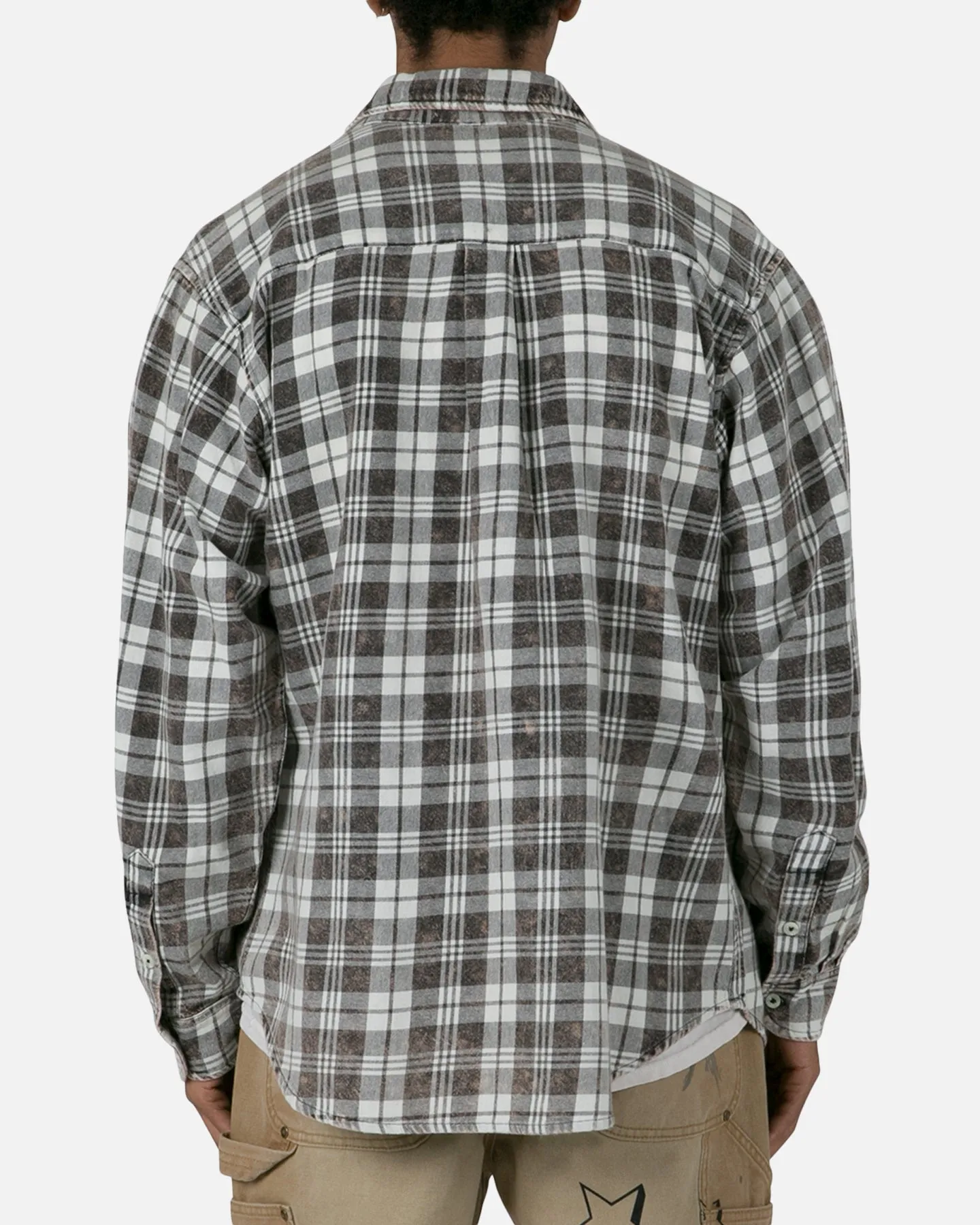 MNML Vintage Plaid Long Sleeve Shirt Black/Tan