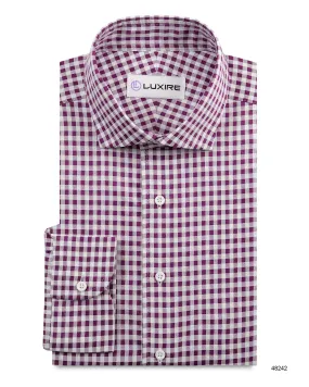 Monti Purple White Small Gingham Twill