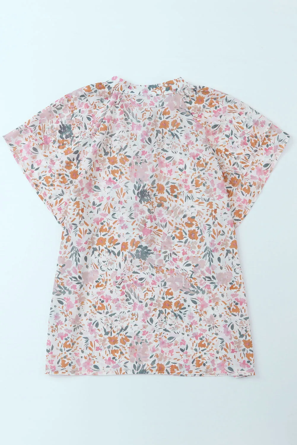 Multicolor Floral Mandarin Collar Top