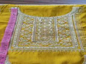 Mustard Yellow Roman Silk Embroidered Neck Patch