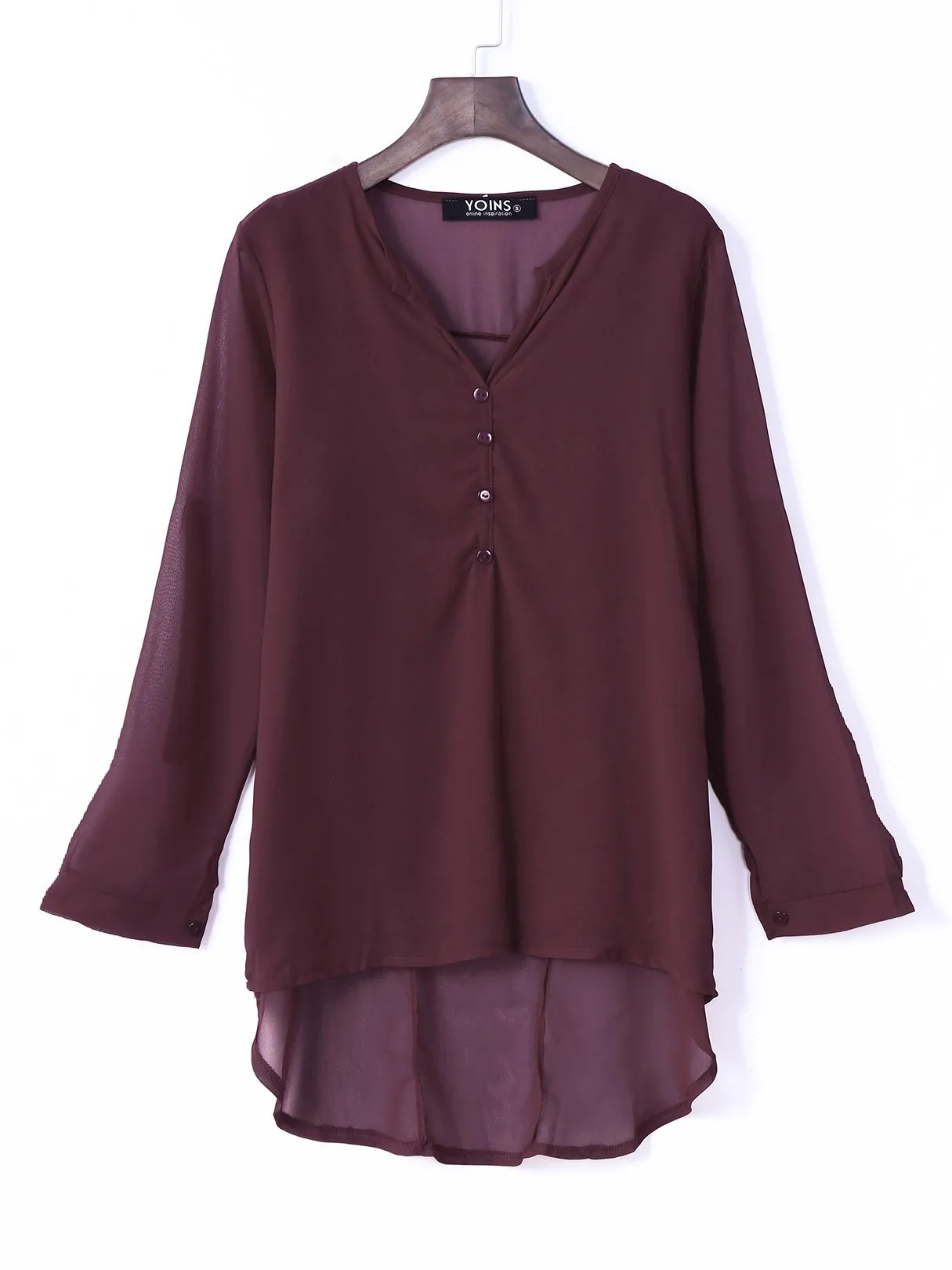 OEM ODM V-Neck Long Sleeves Chiffon Shirt