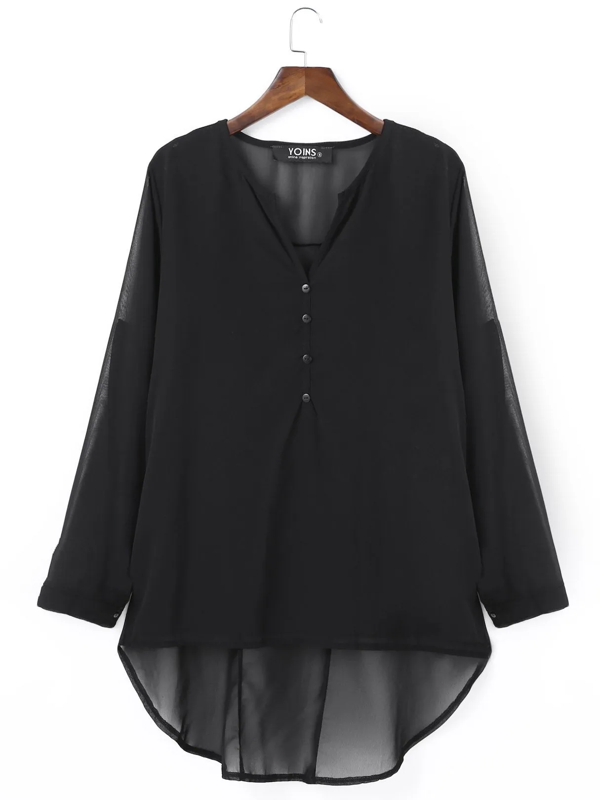 OEM ODM V-Neck Long Sleeves Chiffon Shirt