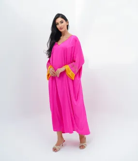 Oversize silk pink kaftan