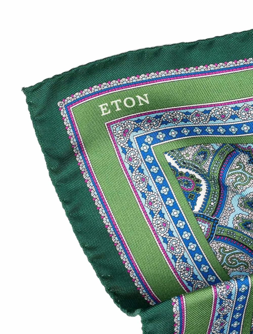 Paisley Silk Pocket Square - Green