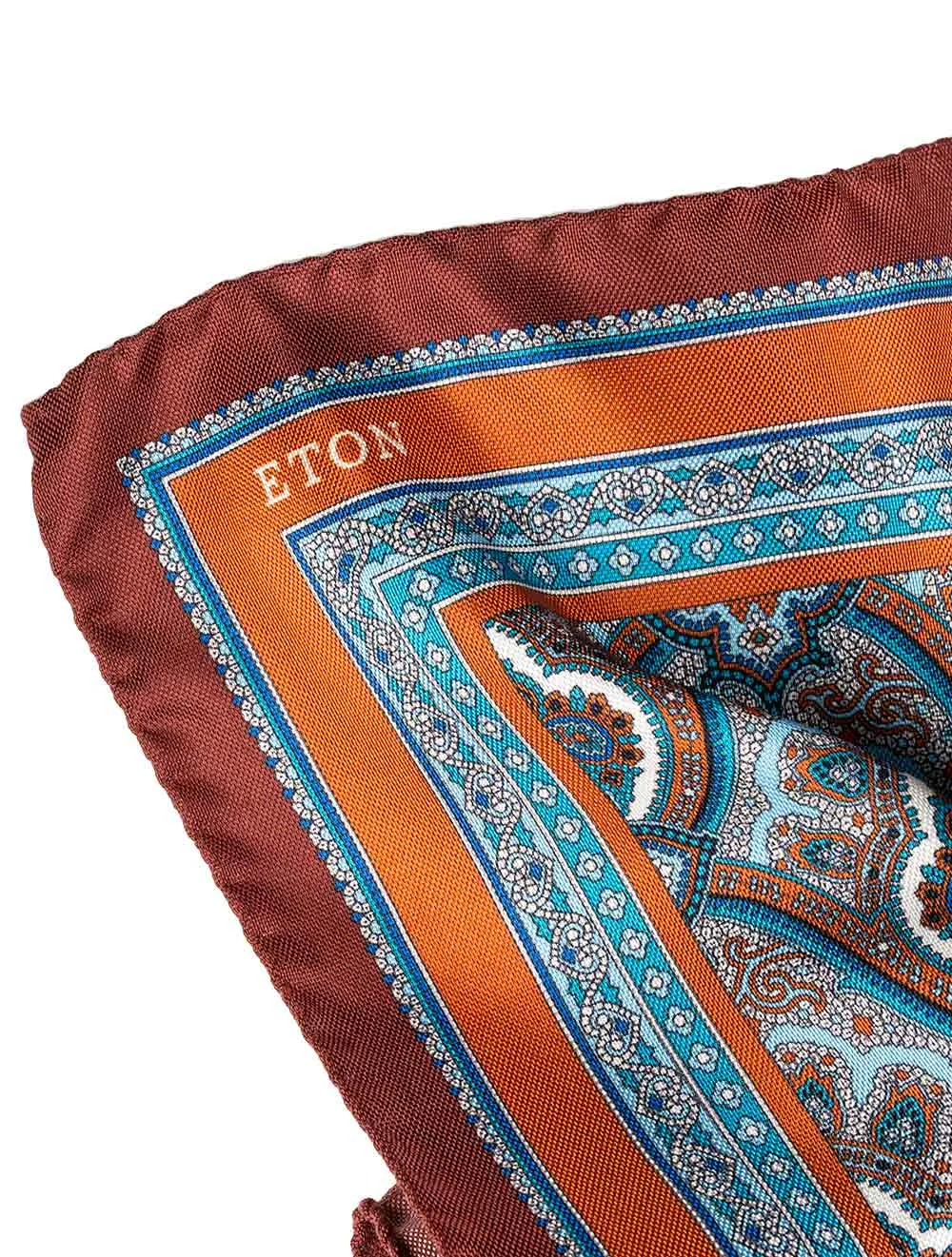 Paisley Silk Pocket Square - Rust