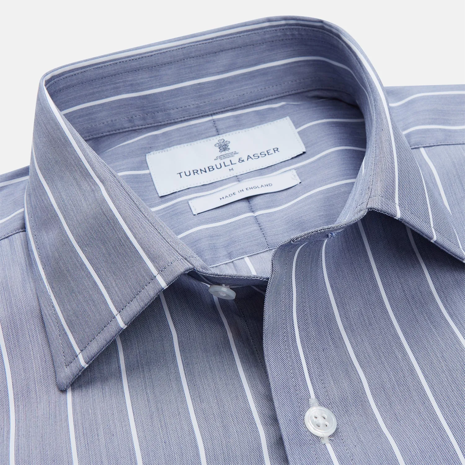 Pale Blue and White Pinstripe Cotton Blend Weekend Fit Finch Shirt