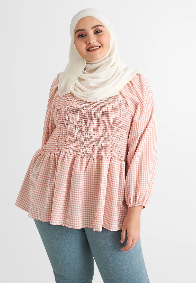 Paulette Gingham Smocked Blouse