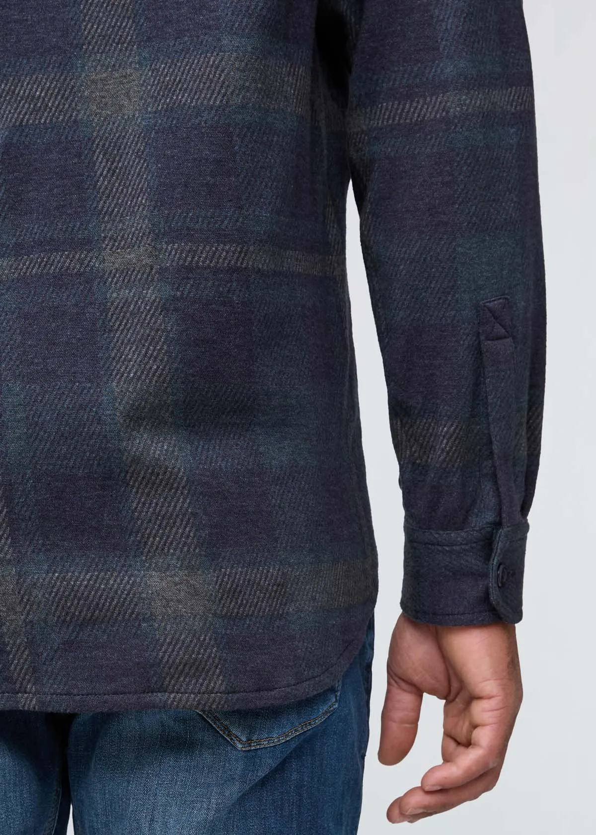 Performance Flannel Button Down - Heather Blue Plaid