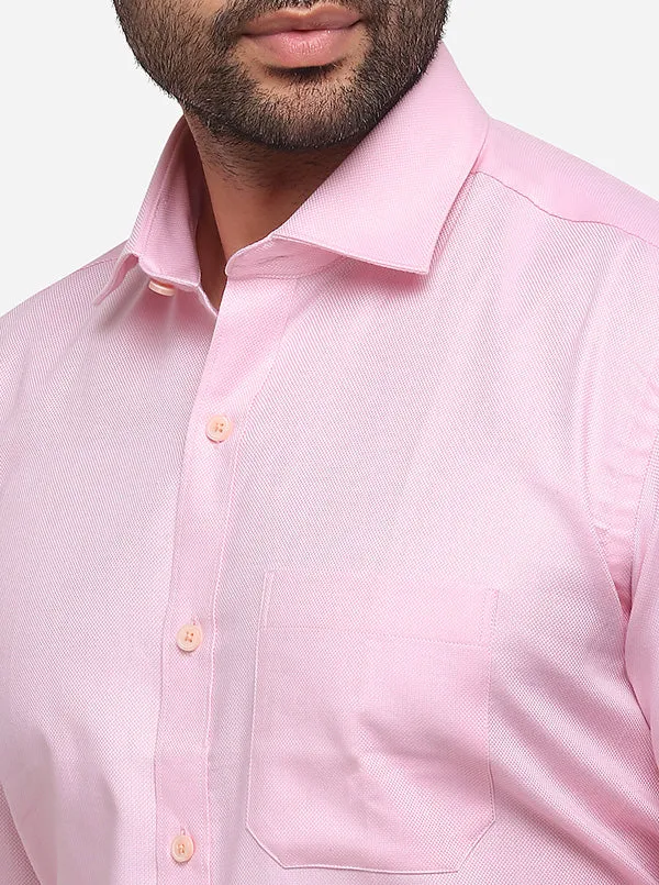 Pink Solid Regular Fit Formal Shirt | JadeBlue